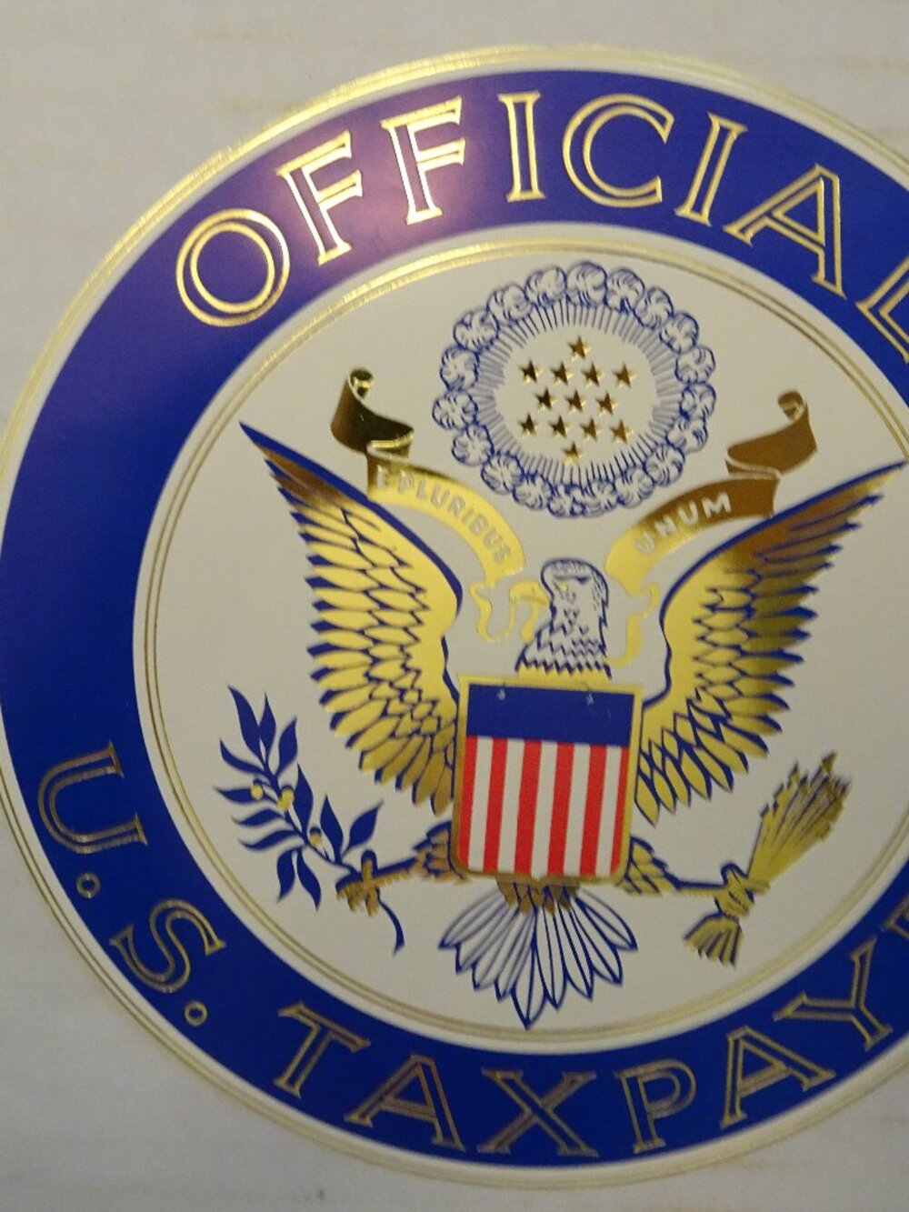 Official U.S. Taxpayer Sticker with The Great Seal of the United States - New
